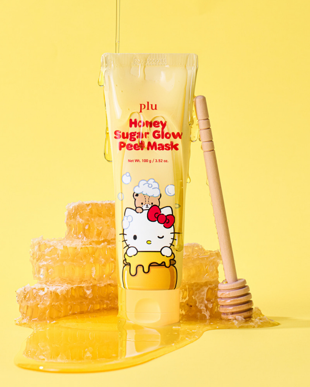 plu × hello kitty honey sugar glow peel mask, 100g Зөгийн балтай гуужуулагч маск plu × hello kitty honey sugar glow peel mask, 100g Зөгийн балтай гуужуулагч маск