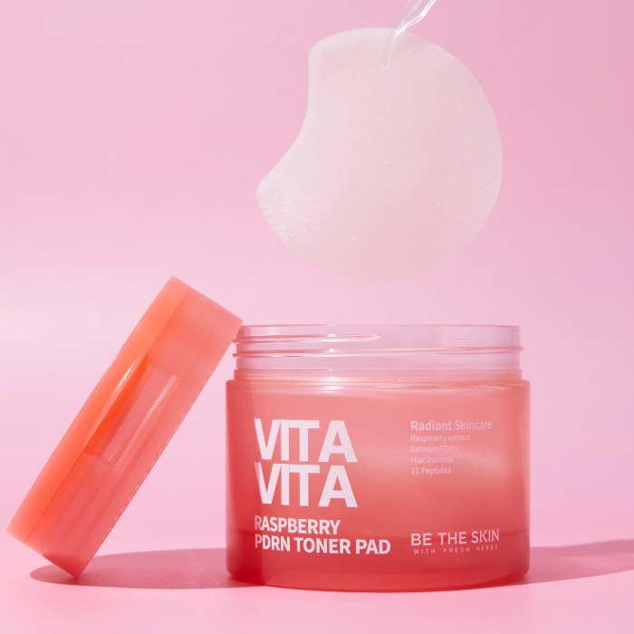 be the skin vitavita raspberry pdrn toner pad be the skin vitavita raspberry pdrn toner pad
