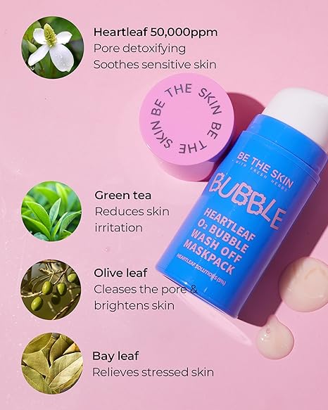 be the skin bubble heartleaf o2 wash off maskpack, 50гр Хүчилтөрөгчтэй хөөсөн маск be the skin bubble heartleaf o2 wash off maskpack, 50гр Хүчилтөрөгчтэй хөөсөн маск