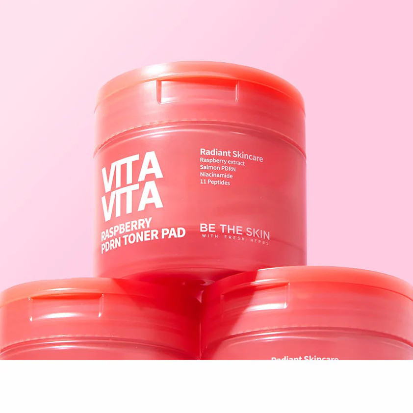 be the skin vitavita raspberry pdrn toner pad be the skin vitavita raspberry pdrn toner pad