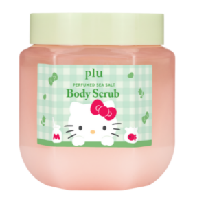 plu x hello kitty perfumed sea salt body scrub – white blanc Далайн давстай, үнэртэй устай биеийн гуужуулагч, plu x hello kitty шинэ хослол