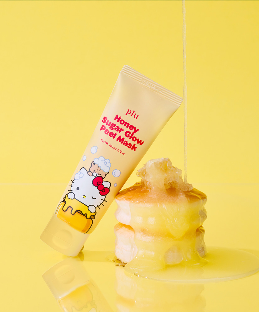 plu × hello kitty honey sugar glow peel mask, 100g Зөгийн балтай гуужуулагч маск plu × hello kitty honey sugar glow peel mask, 100g Зөгийн балтай гуужуулагч маск
